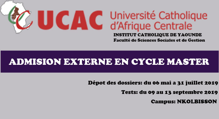 ADMISSION EXTERNE EN CYCLE MASTER – NKOLBISSON  UCAC