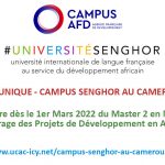 COMMUNIQUE - Ouverture dès le 1er Mars 2022 du Master 2 en Maîtrise d'Ouvrage des Projets de Développement en Afrique