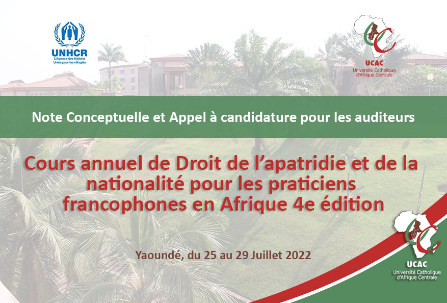 Cours annuel de Droit de l’apatridie et de la  nationalité pour les praticiens  francophones en Afrique 4e édition