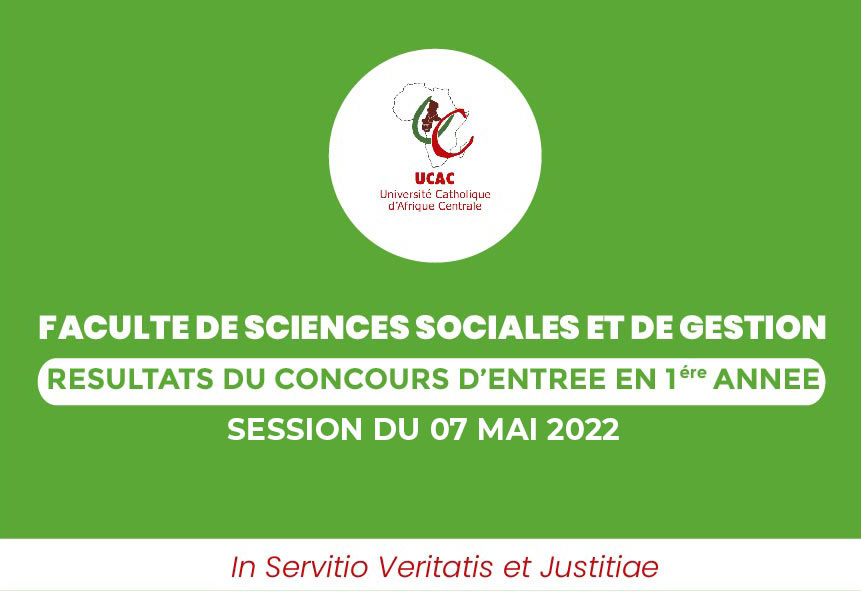 CONCOURS D’ENTREE EN 1ère ANNEE DE LA FSSG  SESSION DU 07 MAI 2022