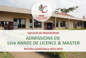 Faculté de Philosophie - Admissions en 1ère année Licence et Master (Rentrée académique 2022-2023)