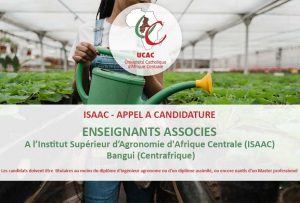 APPEL A CANDIDATURE - ENSEIGNANTS ASSOCIES - ISAAC BANGUI - 2022-2023