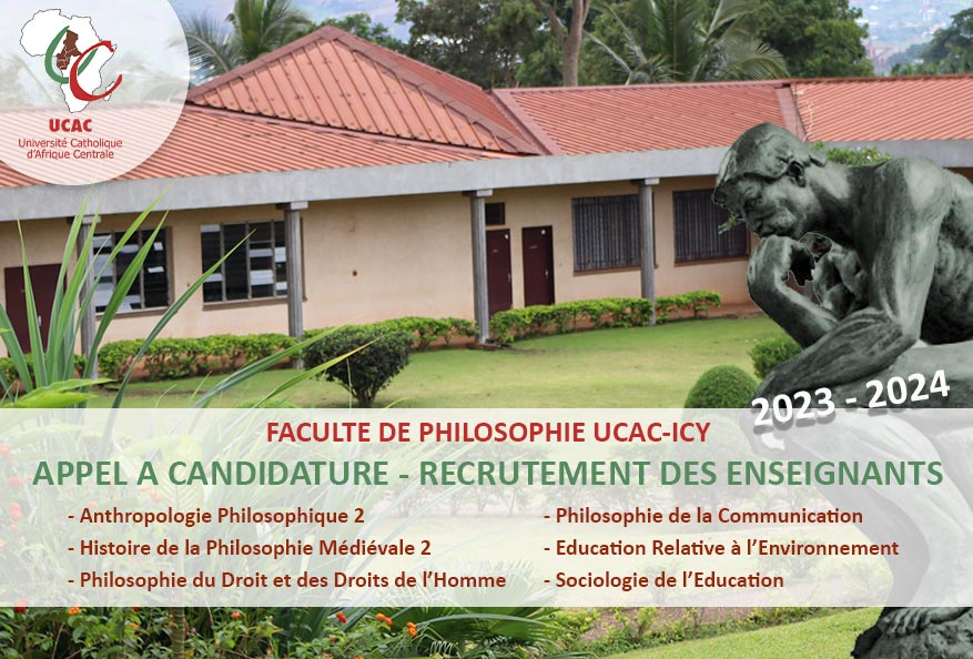Appel à candidature – Recrutement des enseignants – Faculte de Philosophie UCAC-ICY