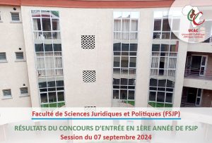 Résultats du concours d’Entrée en 1ʳᵉ Année de la FSJP – Année Académique 2024-2025